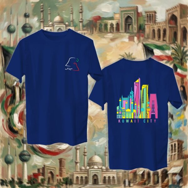 103-tshirt-navy معالم الكويت - جهتين